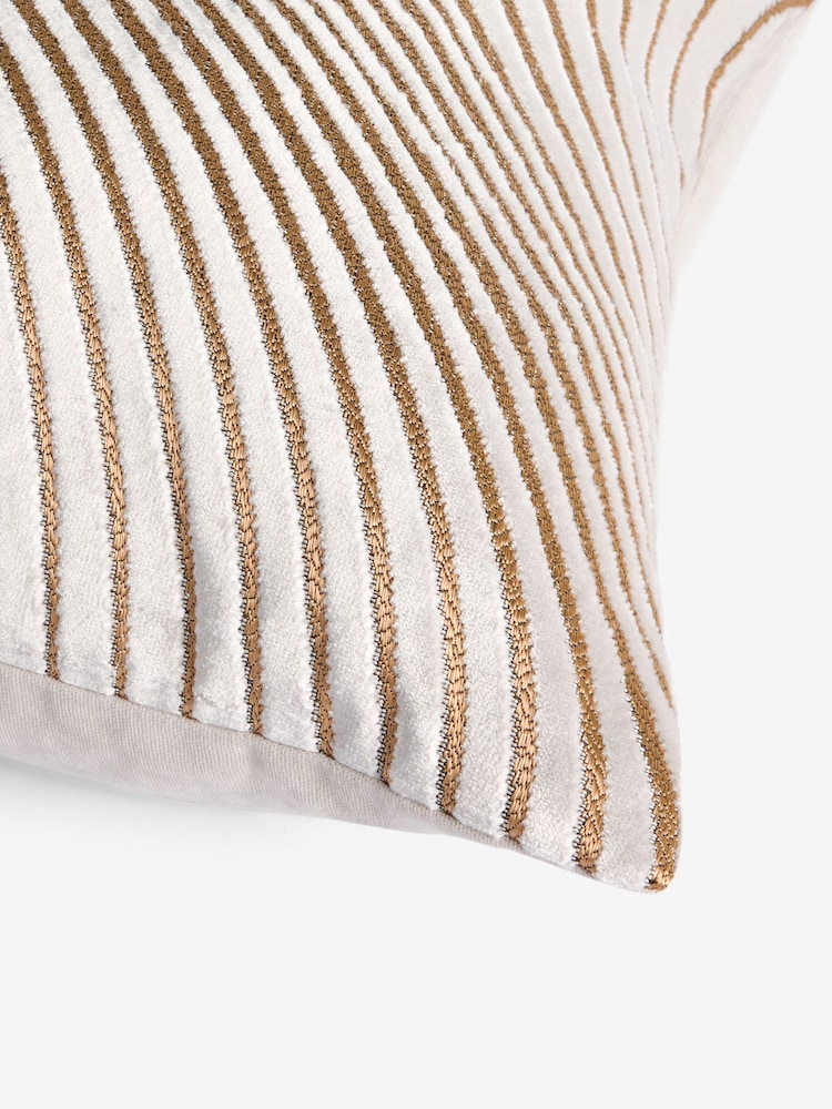 Champagne Gold 43 x 43cm Velvet Curve Cushion - Image 3 of 3