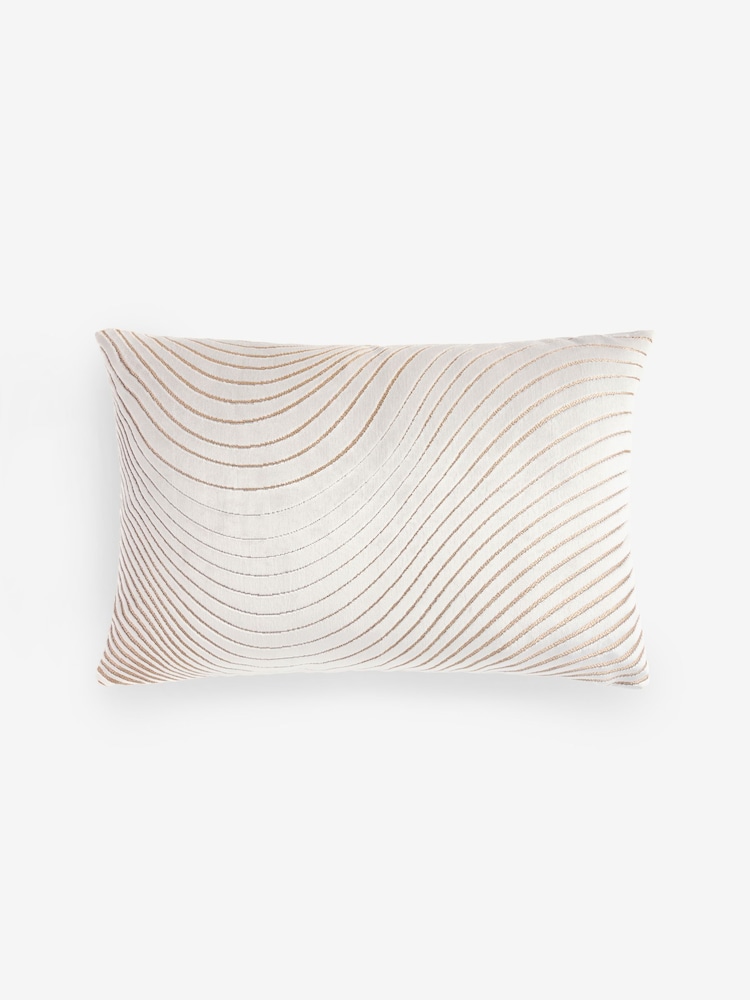 Champagne Gold Collection Luxe 40 x 59cm Velvet Curve Cushion - Image 3 of 5