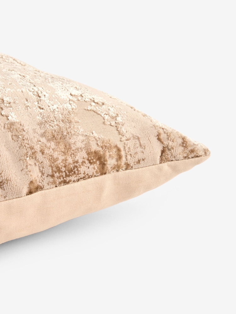 Mid Natural 40 x 59cm Fem Chic Velvet Abstract Cushion - Image 5 of 5