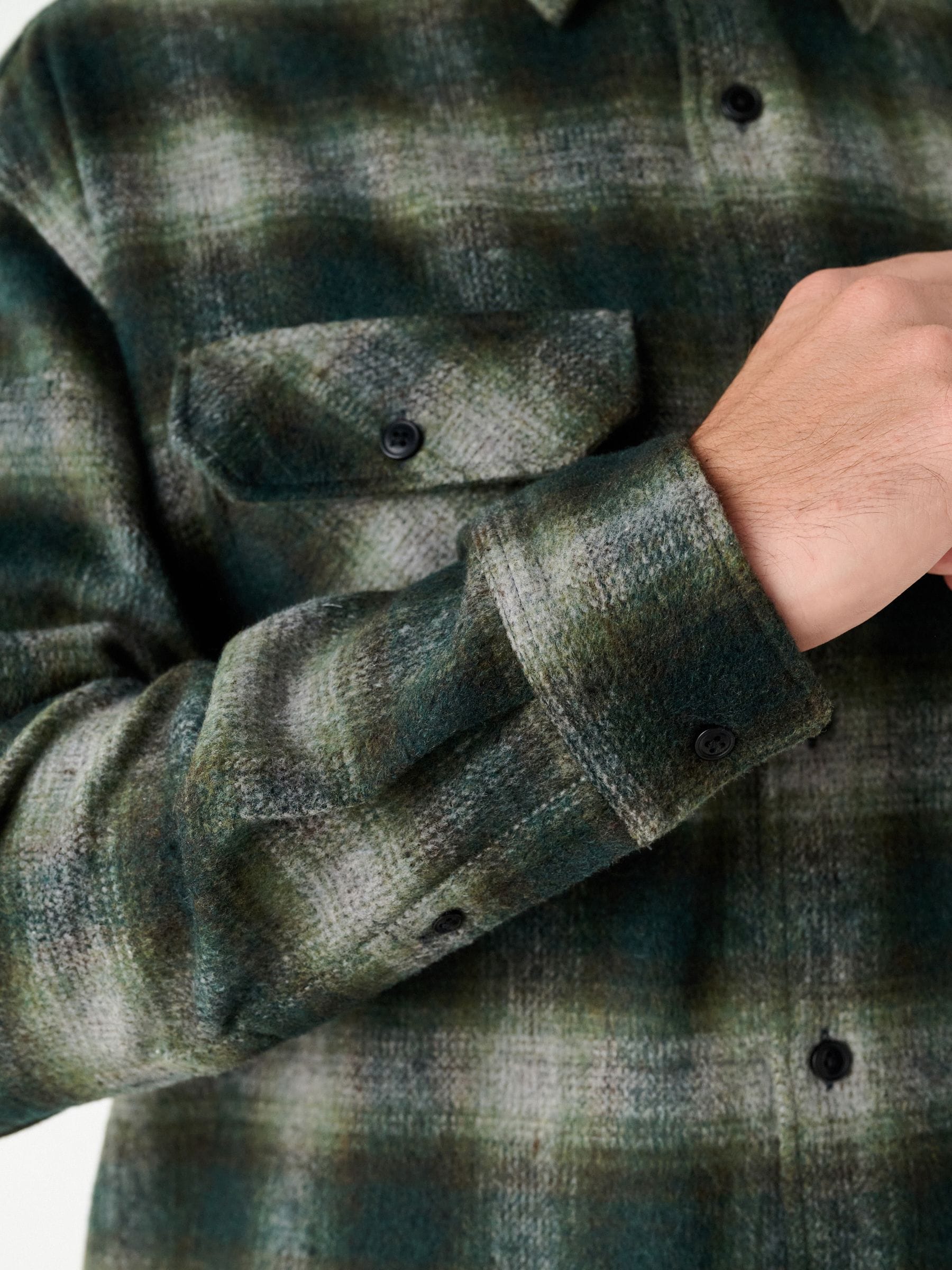Buy Green Twin Pocket Long Sleeve Check Overshirt from the Next UK