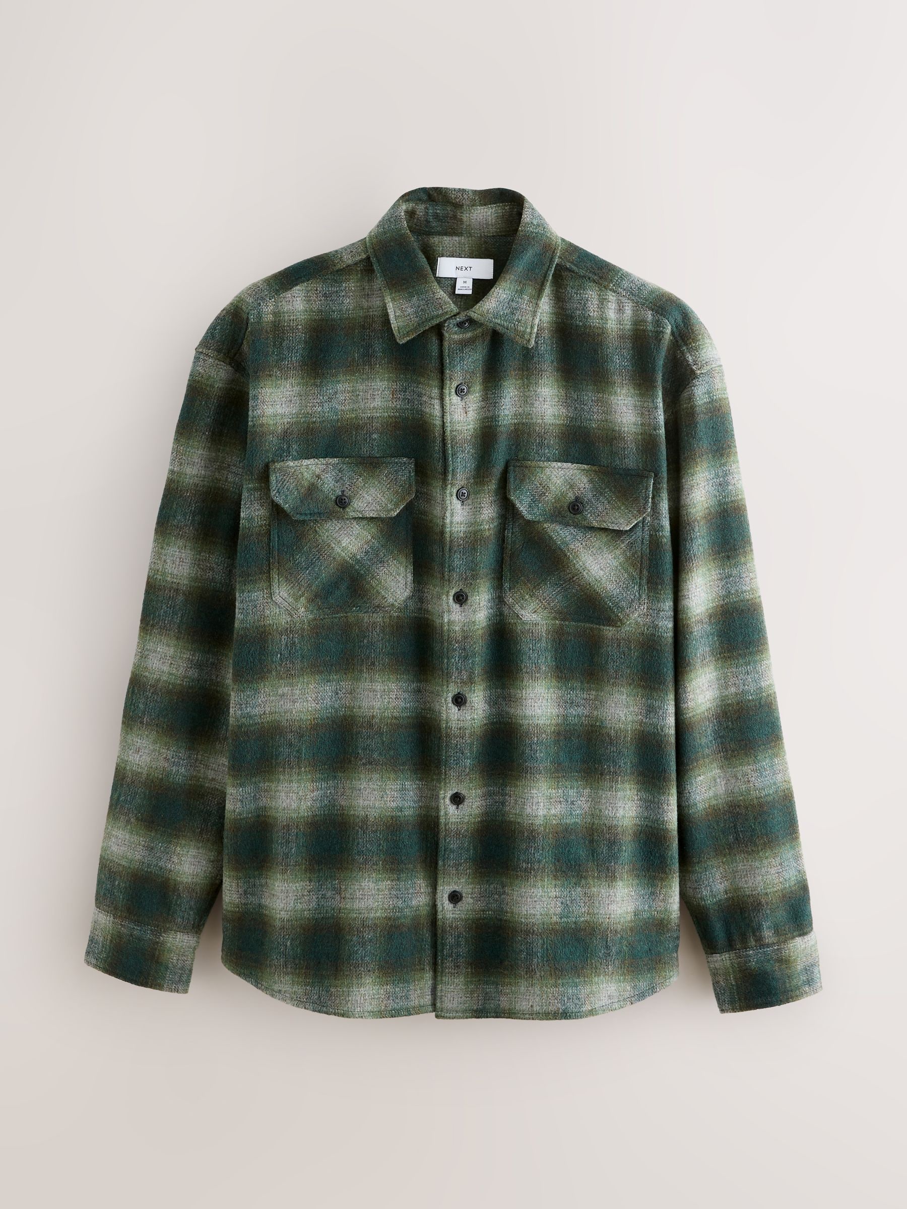 Buy Green Twin Pocket Long Sleeve Check Overshirt from Next USA