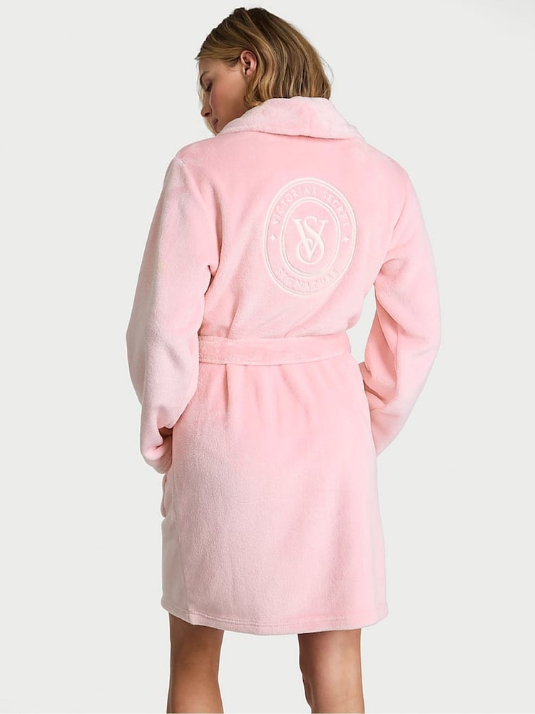 Victoria's Secret Pretty Blossom Pink Cosy Short Dressing Gown - Image 2 of 2 Victoria's Secret Pretty Blossom Pink Cosy Short Dressing Gown - Image 2 of 2