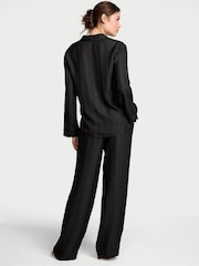 Victoria's Secret Black Stripe Jacquard Satin Long Pyjama Set - Image 2 of 2