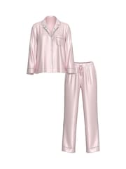 Victoria's Secret Angel Pink With Embroidery Satin Long Pyjama Set - Image 3 of 3