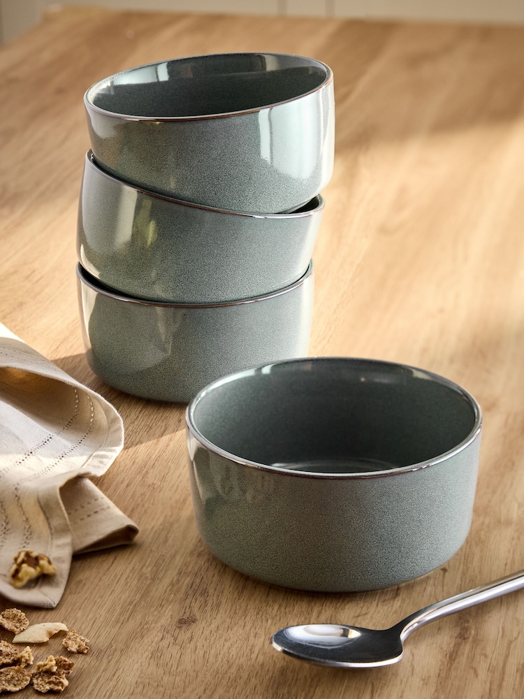 Green Dalton Set of 4 Cereal Bowls - Image 2 of 4 Green Dalton Set of 4 Cereal Bowls - Image 2 of 4