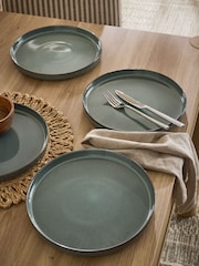 Set of 4 Green Dalton Dinner Plates - Image 1 of 4