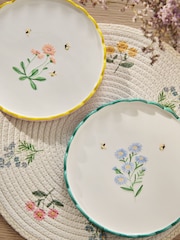 Set of 2 Blue and Pink Maisie Floral Print Side Plates - Image 2 of 4