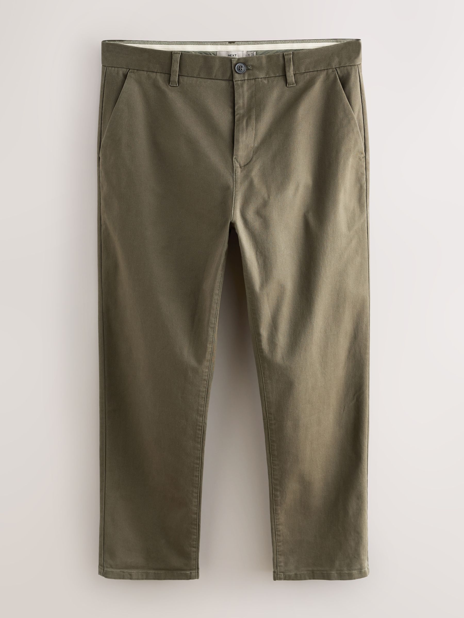 Buy Olive Green Straight Fit Stretch Chinos Trousers from Next USA