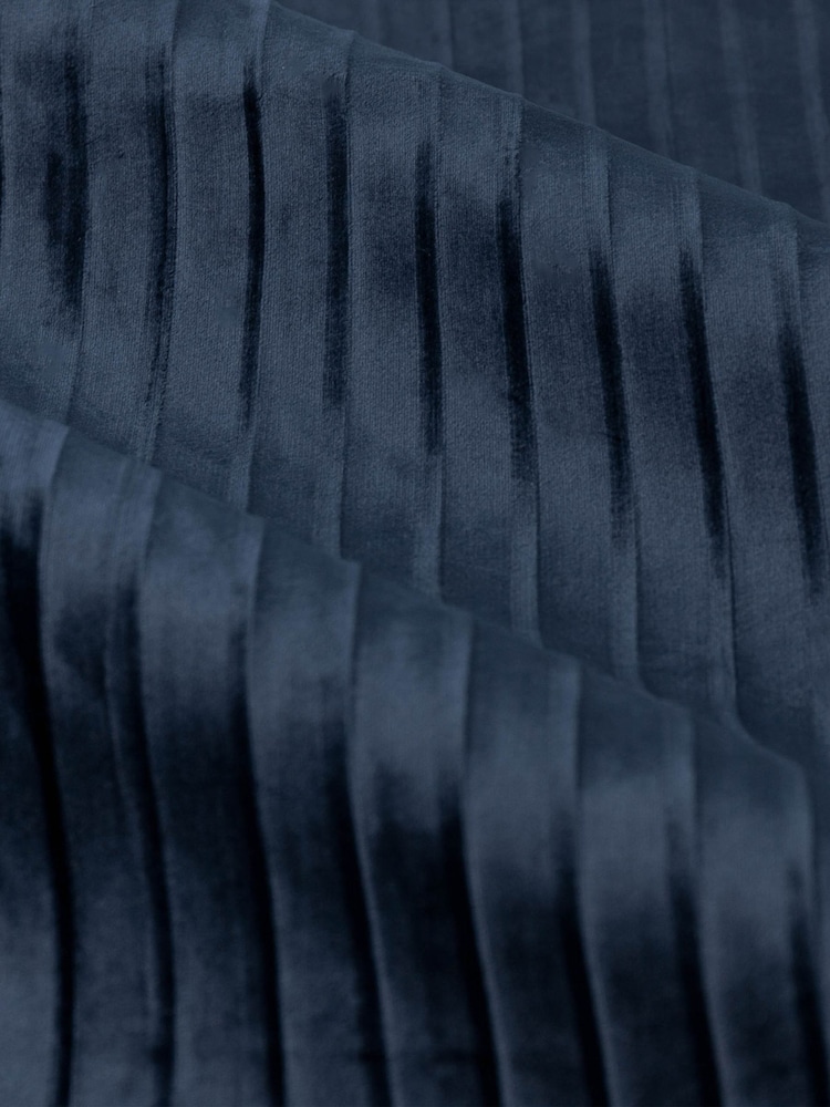 Paoletti Midnight Corinthian Velvet Room Darkening Lined Eyelet Curtain Pair - Image 6 of 6
