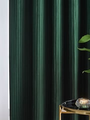 Paoletti Forest Corinthian Velvet Room Darkening Lined Eyelet Curtain Pair - Image 3 of 6