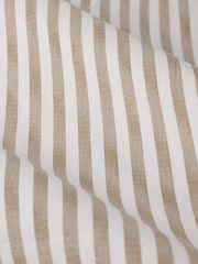 Yard Natural Hebden Striped Cotton Lined Eyelet Curtains Pair - Image 5 of 5