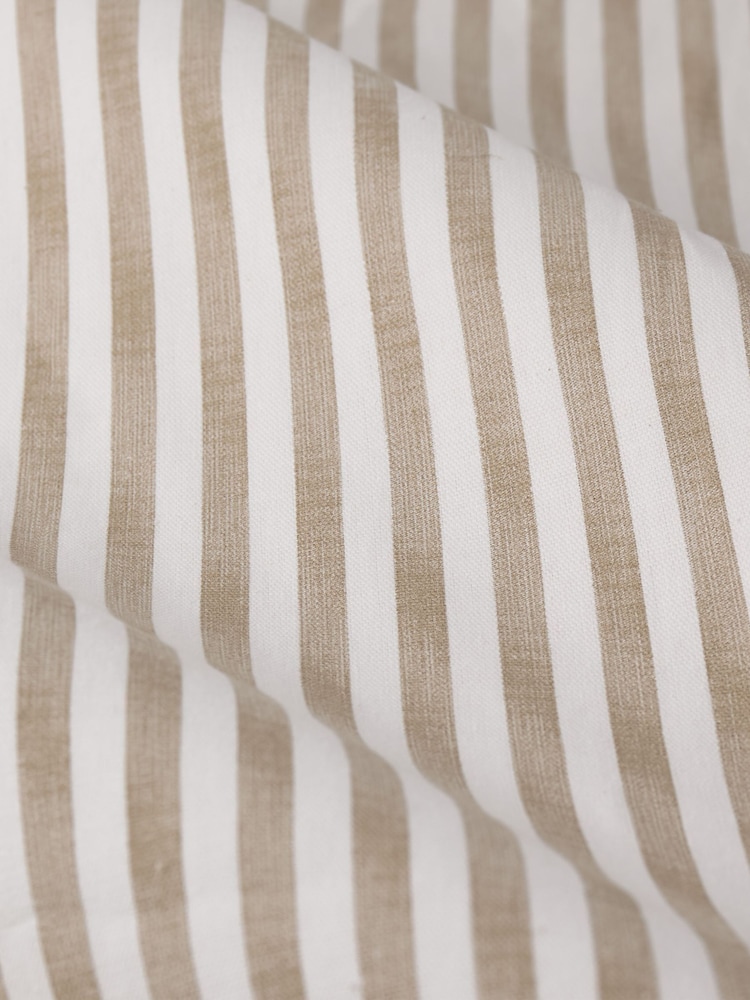Yard Natural Hebden Striped Cotton Lined Eyelet Curtains Pair - Image 5 of 5