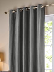 Paoletti Dove Grey Corinthian Velvet Room Darkening Lined Eyelet Curtain Pair - Image 4 of 6