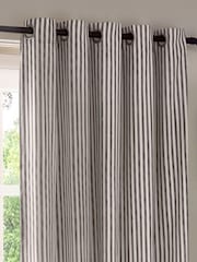 Yard Hebden Striped Cotton Lined Eyelet Curtains Pair - Imagen 4 de 5