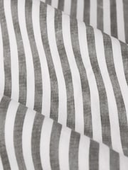 Yard Grey Hebden Striped Cotton Lined Eyelet Curtains Lined Pair - Image 5 of 5