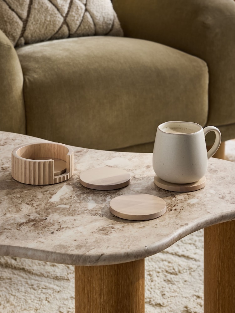 طقم 4 قطع من حامل وقواعد كوب خشبية Stamford - صورة 1 من 3