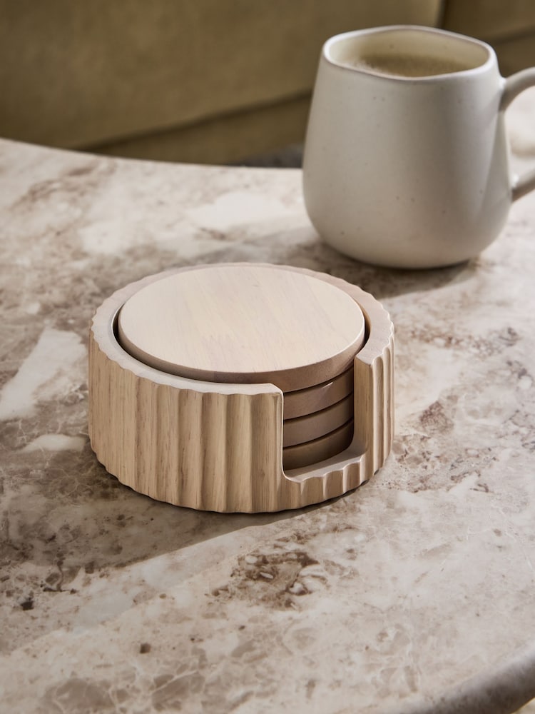 طقم 4 قطع من حامل وقواعد كوب خشبية Stamford - صورة 3 من 3