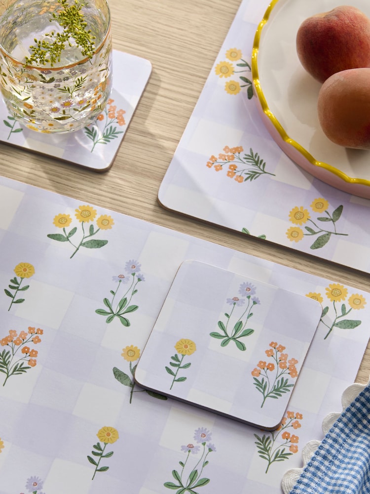 Set of 4 Multi Maisie Floral Cork back - Image 2 of 3 Set of 4 Multi Maisie Floral Cork back - Image 2 of 3