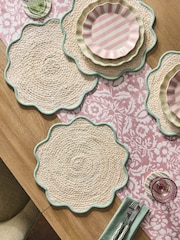 Set of 4 Scallop Rattan Placemats - Bild 1 von 3