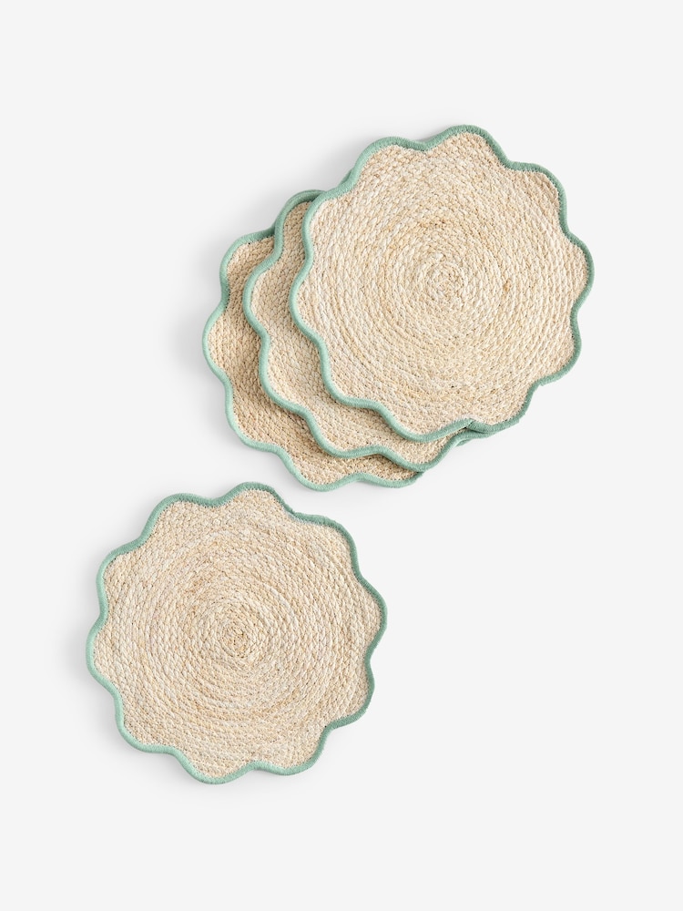 Set of 4 Scallop Rattan Placemats - Bild 3 von 3