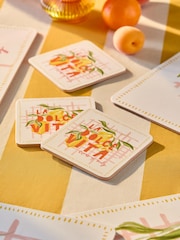 Set of 4 Multi Lemon Corkback Placemat Coasters - Image 2 of 3