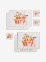 Set of 4 Multi Lemon Corkback Placemat Coasters - Image 3 of 3