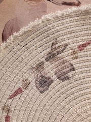 Set of 4 Natural Easter Bunny Rabbit Pom Placemats - Image 2 of 3