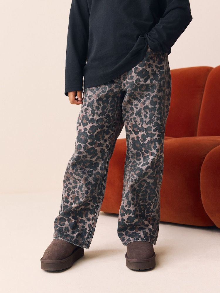 Chocolate Leopard Wide Leg Jeans (3-16yrs) - Image 2 of 9 Chocolate Leopard Wide Leg Jeans (3-16yrs) - Image 2 of 9