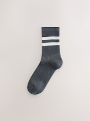 Blue/Grey Tipped Sports Socks 4 Pack - Image 3 of 9