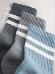Blue/Grey Tipped Sports Socks 4 Pack - Image 8 of 9