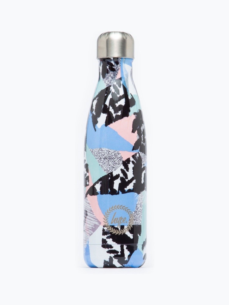 Hype. Blue Pastel Abstract Metal Water Bottle - Image 1 of 4 Hype. Blue Pastel Abstract Metal Water Bottle - Image 1 of 4