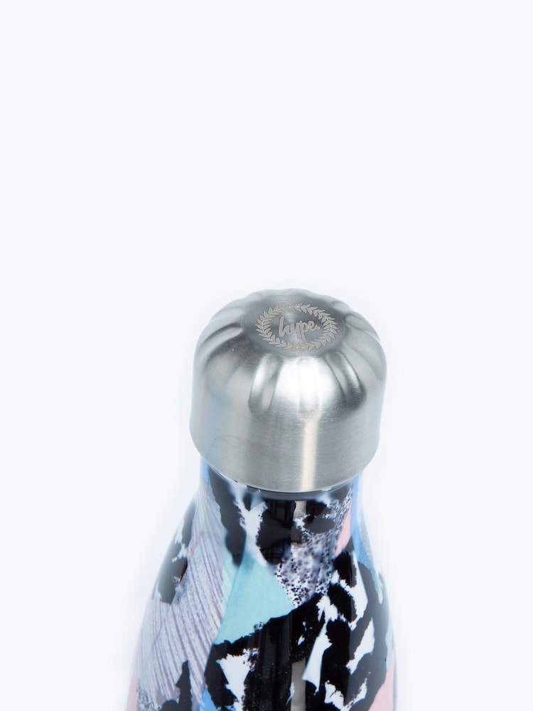Hype. Blue Pastel Abstract Metal Water Bottle - Image 4 of 4 Hype. Blue Pastel Abstract Metal Water Bottle - Image 4 of 4