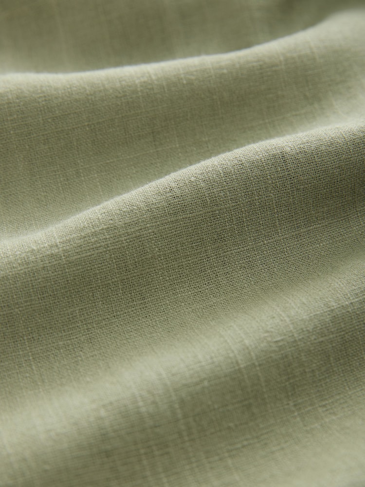 Black/Sage Green Tie Waist Barrel Leg Linen Blend Trousers 2 Pack - Image 9 of 9