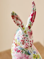 Multicolour Floral Print Ceramic Hare Ornament - Image 2 of 3