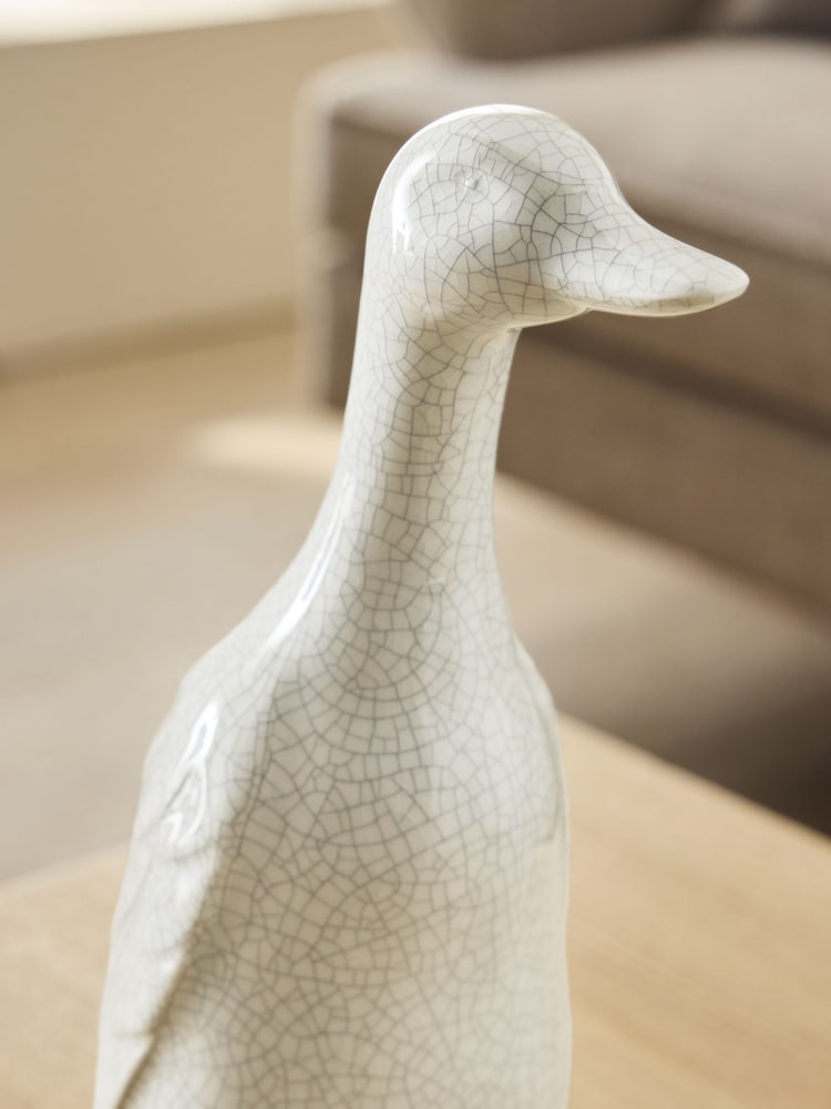 Natural Crackle Glaze Ceramic Runner Duck Ornament - Image 2 of 3 Natural Crackle Glaze Ceramic Runner Duck Ornament - Image 2 of 3