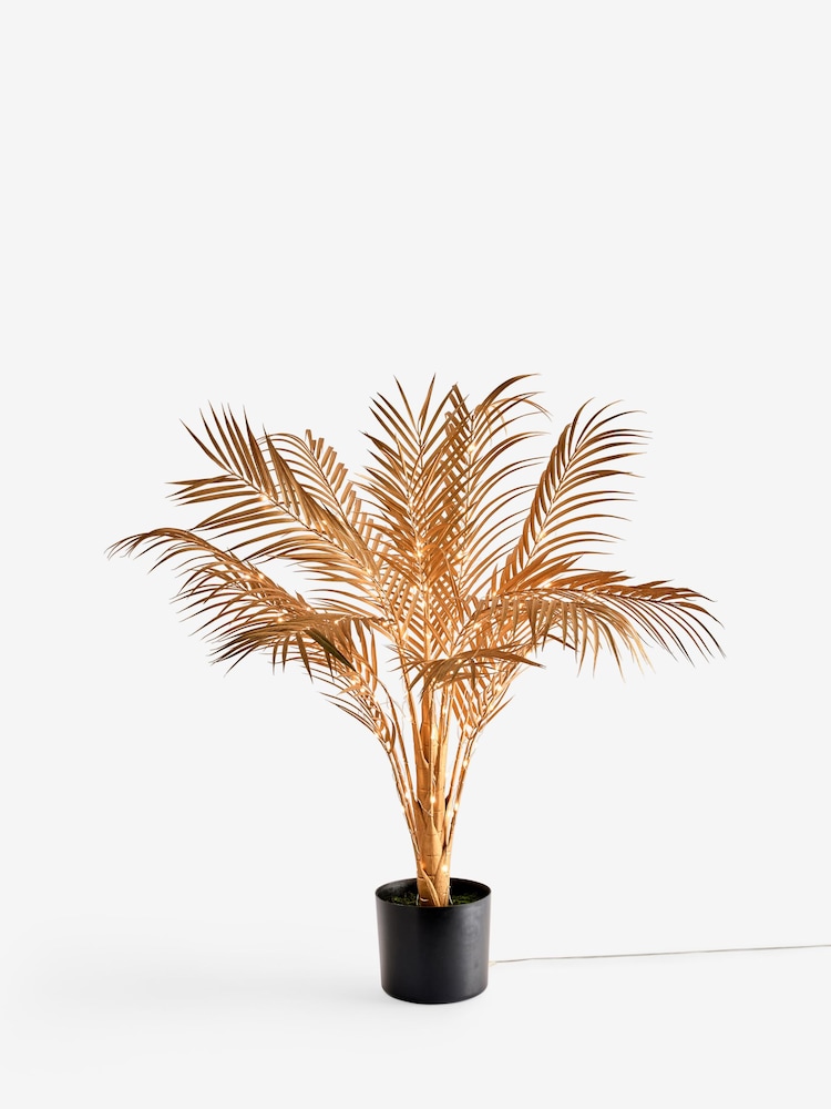 Gold Artificial Light Up Palm Plant - Image 4 of 4