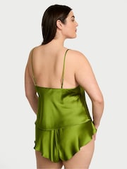 Victoria's Secret Pear Green Satin Lace Trim Cami Set - Image 2 of 3