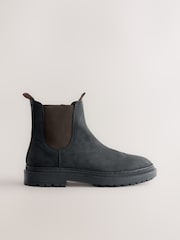 Black Oiled Leather - Forever Comfort® Round Toe Chelsea Boots - Imagem 2 de 5