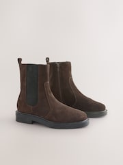 Schokoladenbraun/Veloursleder - Forever Comfort® Leather Round Toe Chelsea Boots - Bild 10 von 11