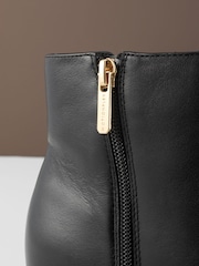 Black Leather Motion Flex Almond Toe Chelsea Style Ankle Boots - Image 9 of 11
