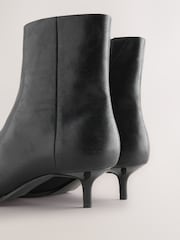 Black Textured Forever Comfort® Almond Toe Kitten Heel Boots - Image 3 of 5