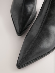 Black Textured Forever Comfort® Almond Toe Kitten Heel Boots - Image 4 of 5