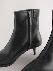 Black Textured Forever Comfort® Almond Toe Kitten Heel Boots - Image 5 of 5