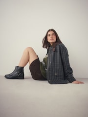 Black Leather Forever Comfort® Hardware Harness Chelsea Boots - Image 5 of 9