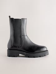 Black Leather Forever Comfort® Chunky Chelsea Boots - Image 1 of 5