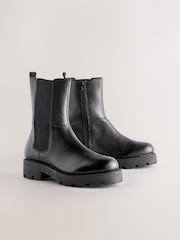 Black Leather Forever Comfort® Chunky Chelsea Boots - Image 2 of 5