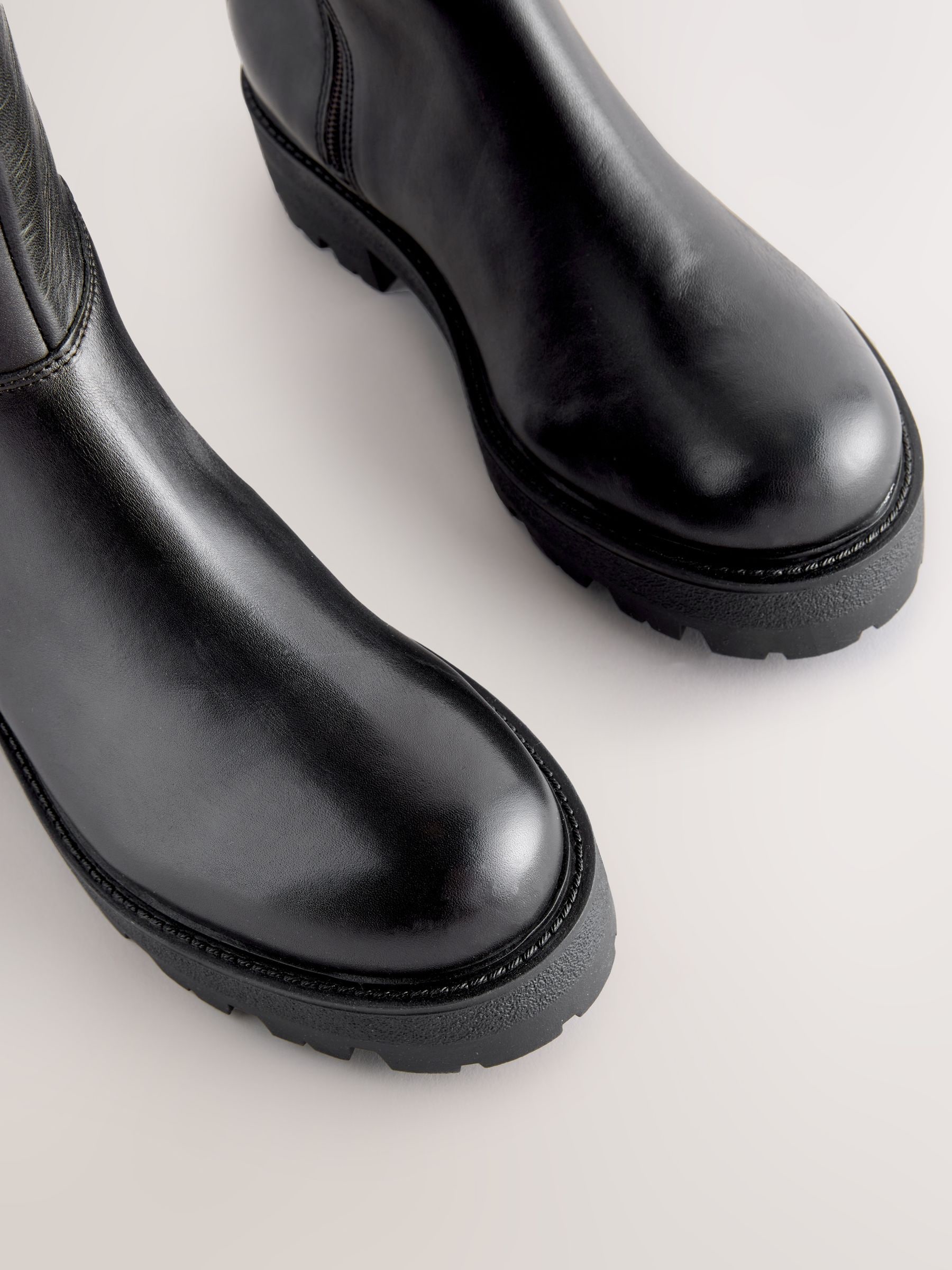 Buy Black Leather Forever Comfort® Chunky Chelsea Boots from Next
