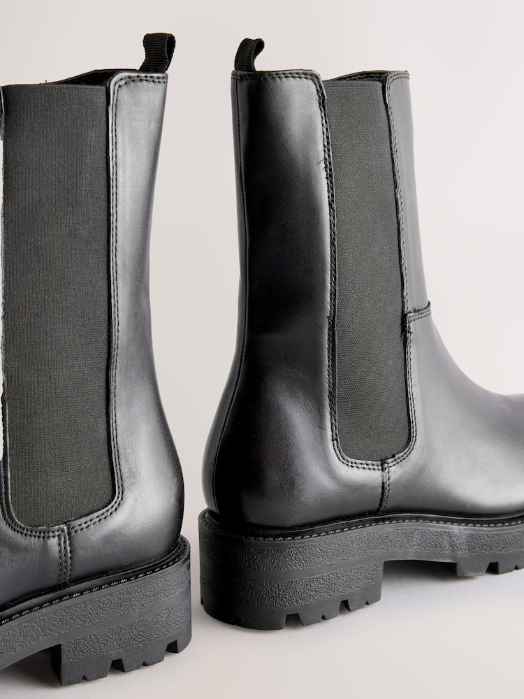 Black Leather Forever Comfort® Chunky Chelsea Boots - Image 5 of 5