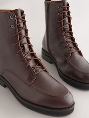 Burgundy Red Leather Forever Comfort® Lace-Up Ankle Boots - Image 11 of 11