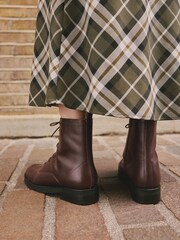 Burgundy Red Leather Forever Comfort® Lace-Up Ankle Boots - Image 3 of 6